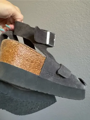 Birkenstock Papillio Linea Gladiator Sandals Wedge Strap Sz 7 Gray thumbnail 5