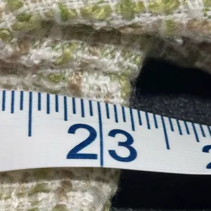 Draper's & Damon's Tweed Blazer Jacket Size 16 Frayed Trim Cream Green thumbnail 6