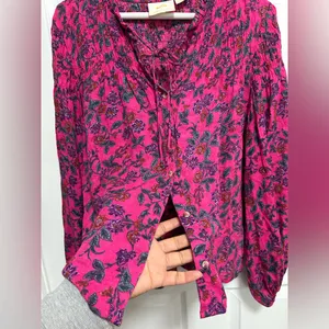 Anthropologie Floral Pink Women's Top thumbnail 7
