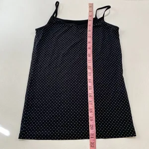 Uniqlo Black White Polka Dot Cami Tank Top Medium Y2K Minimalist thumbnail 6