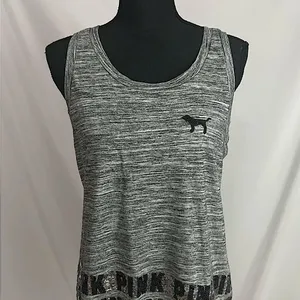 PINK Victoria's Secret Black and Gray Tank Top With gray and black sequins thumbnail 5