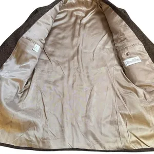 Oscar de la Renta men's blazer 40L 100%‎ Wool herringbone brown 2 button Jacket thumbnail 6