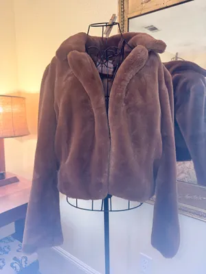 Blank NYC Chocolate Plush Teddy Jacket  thumbnail 1