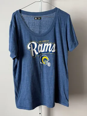 NFL Team Apparel‎ 2X Blue Los Angeles Rams T-Shirt Fan Gear Sporty Athleisure thumbnail 1