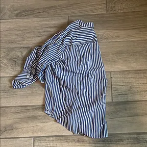 Blue and White Striped Long Sleeve Blouse thumbnail 6