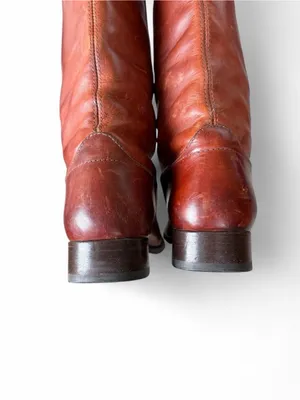 Frye Women’s 5 B Brown Leather Riding Boots Tall Knee High Pull On Classic thumbnail 5