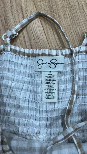 Jessica Simpson summer brown checkered dress thumbnail 2