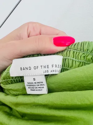 Band of the Free Green 100% Cotton Strapless Drop Waist Maxi Dress S thumbnail 2