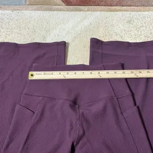 Athleta Salutation Stash Rib Flare Pants Purple High Rise Yoga‎ S/T 467898-00 thumbnail 3