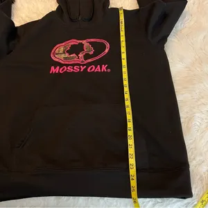 Mossy Oak Black Hoodie Camo lined hood Pink embroidered logo women’s size XL thumbnail 6