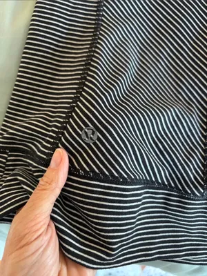 lululemon athletica Black and White Striped Long Sleeve Top thumbnail 5