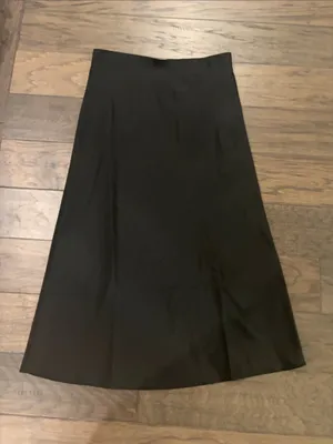 New With Tags JCrew Black Satin Midi Slip Skirt Sz S thumbnail 1