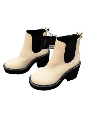 Forever 21 Cream Chelsea Platform Block Heel Ankle Boots NWT Size 7 thumbnail 2