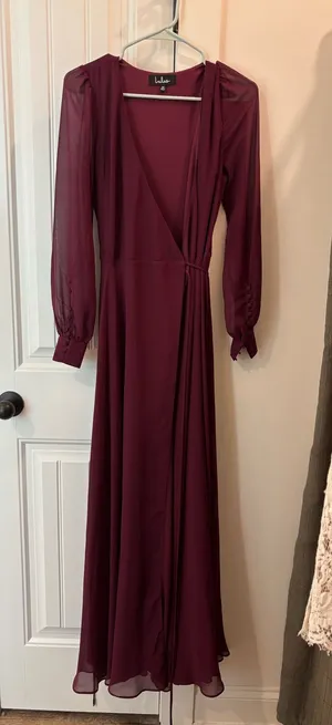 Lulus Long Sleeve Dress Maxi thumbnail 1