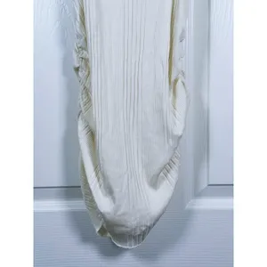 NSF Womens Ribbed Ruched Tank Top High Neck Cotton Modal M White 90s Minimalist thumbnail 8