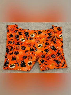 Women’s Terra & Sky Brand Halloween Orange Printed Leggings Size 1X thumbnail 2