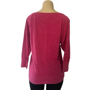 Nike Women’s Size M Pink Long Sleeve Tee Shirt Big Swoosh Logo Athletic Top thumbnail 2