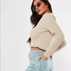 ✨ sand skinny rib cropped cardigan✨ thumbnail 4