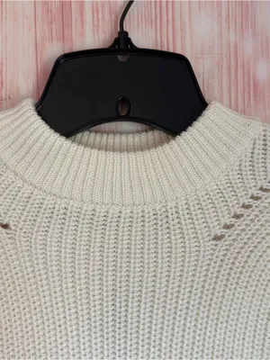 English Factory Ivory Puff Sleeve High Crewneck Sweater Size XS thumbnail 6