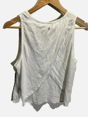 Z by Zella Tank Top Women Medium White Open Back Mesh Athletic Yoga Gym‎ Workout thumbnail 1