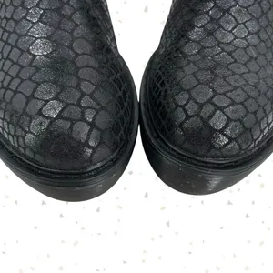 Dr. Martens Caitlin Black Reptile Snakeskin Wedge Buckles Ankle Boots Size 6 thumbnail 8