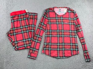 PINK Victoria's‎ Secret Plaid Pajama Set Women Large Top and Pants Christmas thumbnail 1