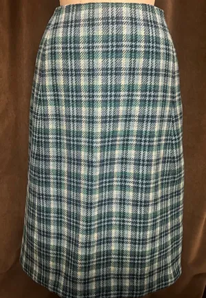 Vintage wool plaid pencil skirt thumbnail 3