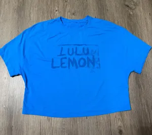 Lululemon blue shirt with letters thumbnail 1