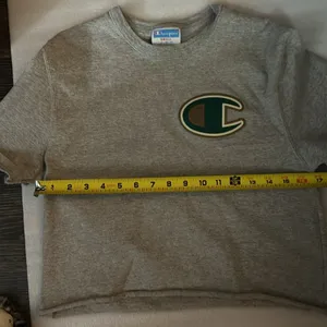 Champion Gray Cropped Rolled Hem T-shirt S Casual Athleisure Activewear Cozy thumbnail 5