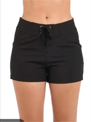 La Blanca Black Lace-Up Swim board shorts large‎ thumbnail 1