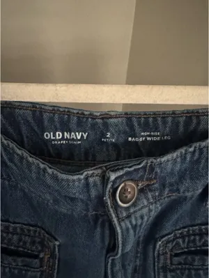 Old Navy Navy Baggy Wide Leg Jeans thumbnail 3