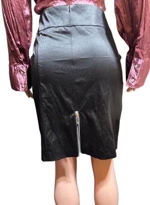 Be yourself High-waisted black pencil satin skirt size 10 thumbnail 5