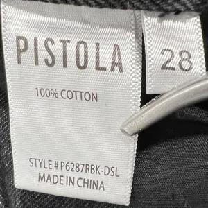 PISTOLA Alexa High Rise Flare‎ Jeans 28" Black Split Hem Goth Grunge Minimalist thumbnail 13