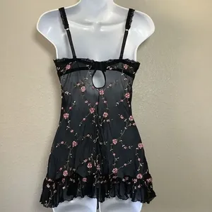 Vintage Y2K Slip Dress M Floral Dainty Feminine Coquette Dollette Romantic Fairy thumbnail 2