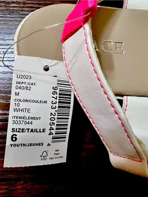 The Children's Place White Sandals with Pink Accent Trim thumbnail 3