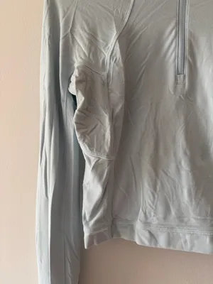 Lululemon Its Rulu Run Cropped Half Zip in Powder Blue Size 8 Athletic Pullover thumbnail 6