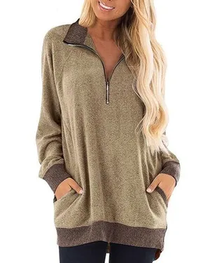 Boutique oversized zip up green two tone pull over size small. thumbnail 1