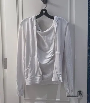 White Hooded Zip-Up Jacket thumbnail 1