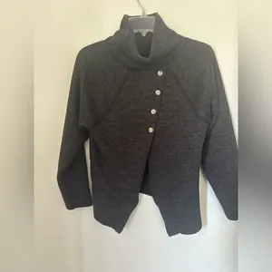 Abercrombie & Fitch Turtleneck Top Back Button Detail Small Dark Gray Vintage thumbnail 12