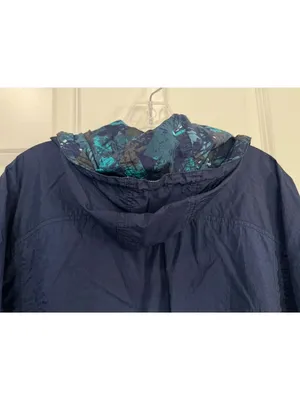 Vintage Nike Windbreaker Jacket Nylon 1/4 Zip Pullover Navy Blue 1990s Women's M thumbnail 4