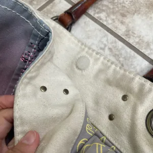 Juicy‎ Couture Vintage Ombre Canvas Peace Tote Ba Embroidery Y2K shoulder puse thumbnail 10