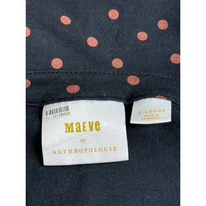 EUC Maeve Anthropologie Printed Ruched Buttondown polkadots collared blouse XL thumbnail 4