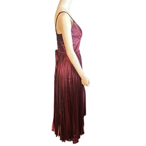 Wear Your Love Sleeveless Pleated Dress Burgundy Size 8 NWT thumbnail 3