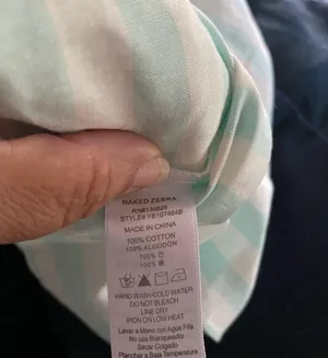 NWT Naked Zebra Off-Shoulder stripped Blouse | Gingham Lite blue Top size M thumbnail 6