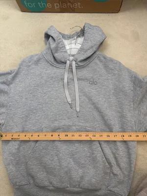 Alo Yoga Heather Grey Accolade Oversized Hoodie Sweatshirt Size XS thumbnail 6