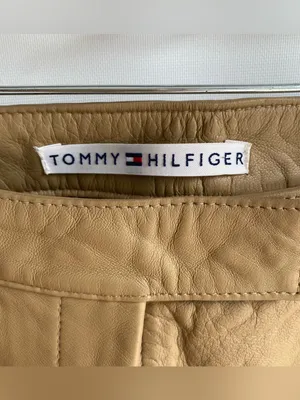 Tommy Hilfiger vintage Y2K 2010s tan camel leather bootcut pants trousers 12 thumbnail 4