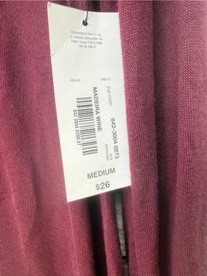 a.n.a Long-Sleeve V-Neck Top in Wine Burgundy thumbnail 5