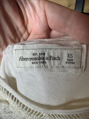 Vintage Abercrombie & Fitch White Lace Fit & Flare Mini Dress XS Y2K thumbnail 3