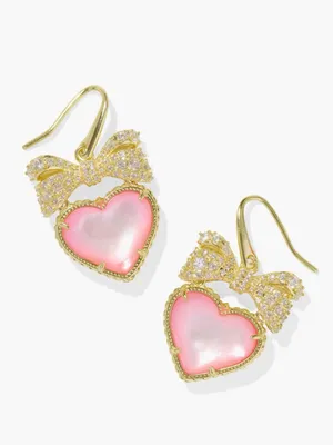Kendra Scott HAISLEY HEART DROP EARRINGS GOLD BLUSH IVORY MOTHER OF PEARL thumbnail 7