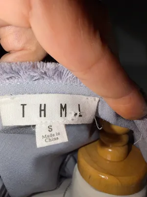 THML Anthropologie Light Blue V-Neck Smocked Sleeve Top thumbnail 8
